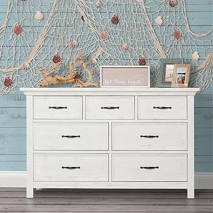 Evolur Belmar Double Dresser in Weathered White – A Stylish & Functional Storage Solution