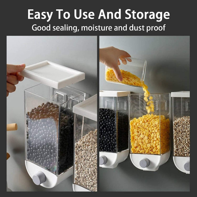 1000ml Transparent Body Eco-Friendly Wall Mounted Grain Storage Box