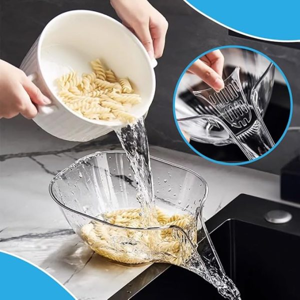 Multi-functional Drain Basket Bowl With Strainer Container, Kitchen Sink Food Catcher Drainer Fruit Rinse Vegetable Washing Filter Bowl Over The Sink Colander