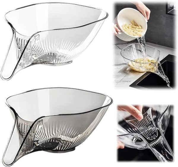 Multi-functional Drain Basket Bowl With Strainer Container, Kitchen Sink Food Catcher Drainer Fruit Rinse Vegetable Washing Filter Bowl Over The Sink Colander